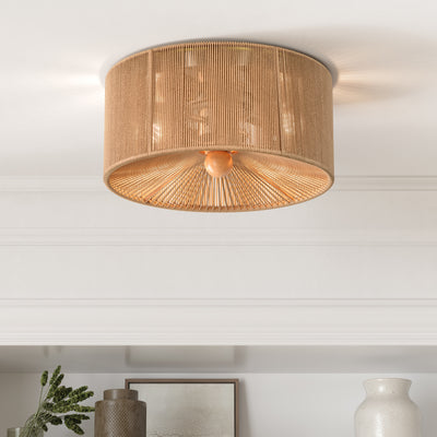 13-inch Brushed Nickel 2-Light Round Flush Mount Ceiling Light
