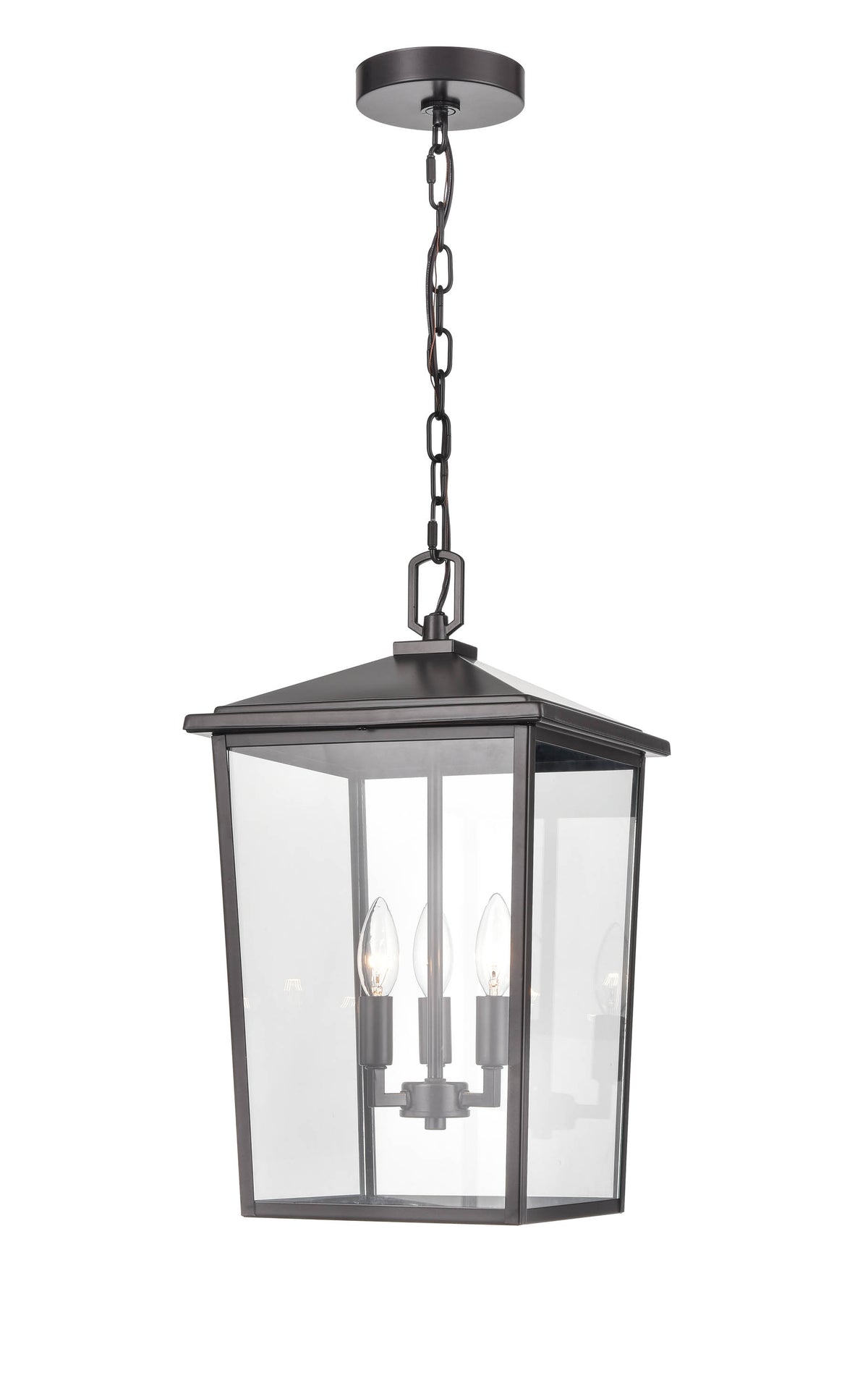 19.75'' Fetterton Powder Coated Bronze 3 Light Hanging Lantern