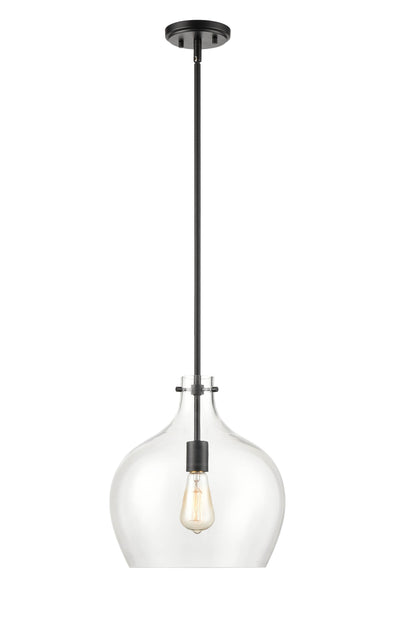 13-inch Matte Black 1-Light Pendant Light