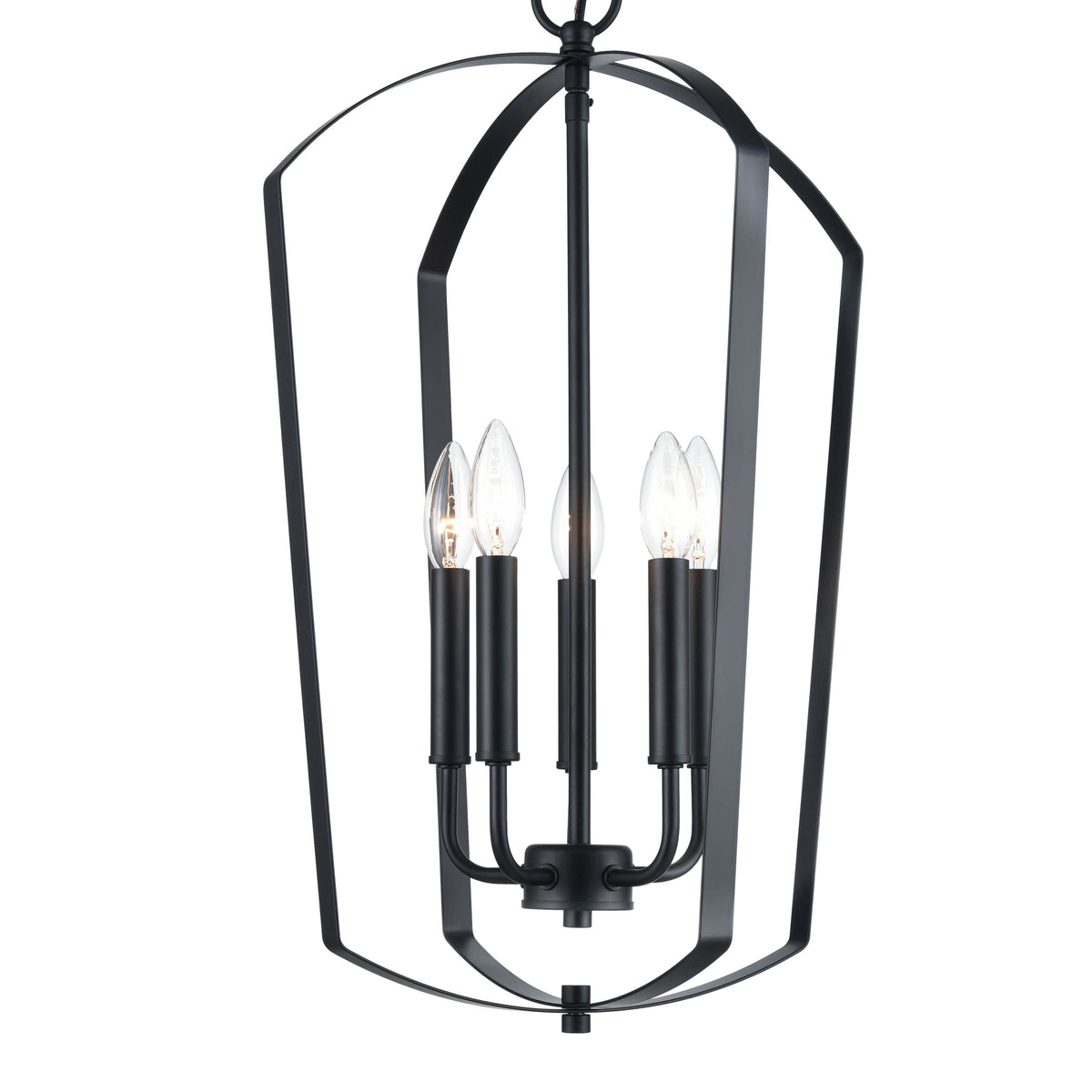 24'' Ivey Lake Matte Black 5 Light Pendant