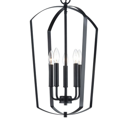 24'' Ivey Lake Matte Black 5 Light Pendant