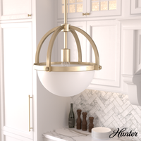 Wedgefield 12.75-inch 1-light Alturas Gold Orb Pendant with Frosted Cased White Glass