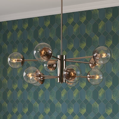 11'' Avell Modern Gold 10 Light Chandelier