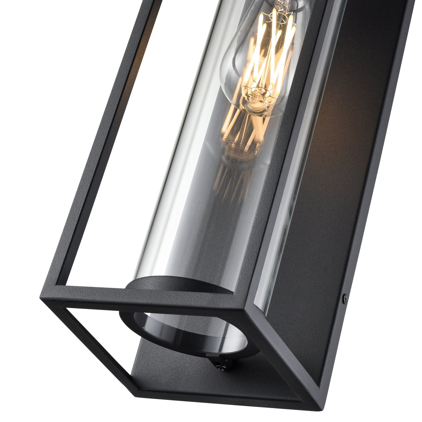 20-inch Caleb Textured Black 1-Light Outdoor Wall Sconce
