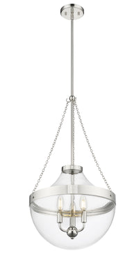 29.5'' Clarra Polished Nickel 3 Light Pendant