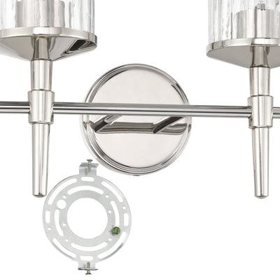 Andrea 32-inch 4-light Polished Nickel Vanity Light with Clear Ribbed Glass Shades
