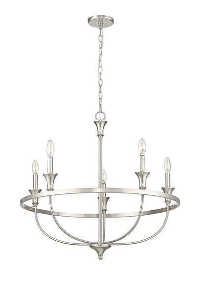 28'' Emery Brushed Nickel 5 Light Chandelier