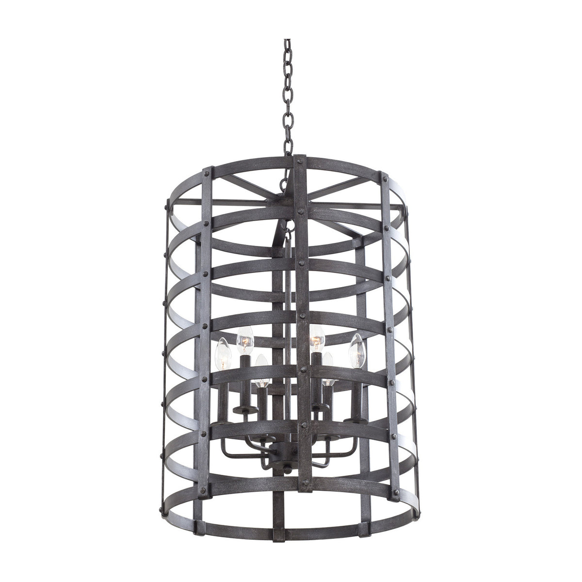 29'' Townsend 6 Light Vintage Iron Pendant