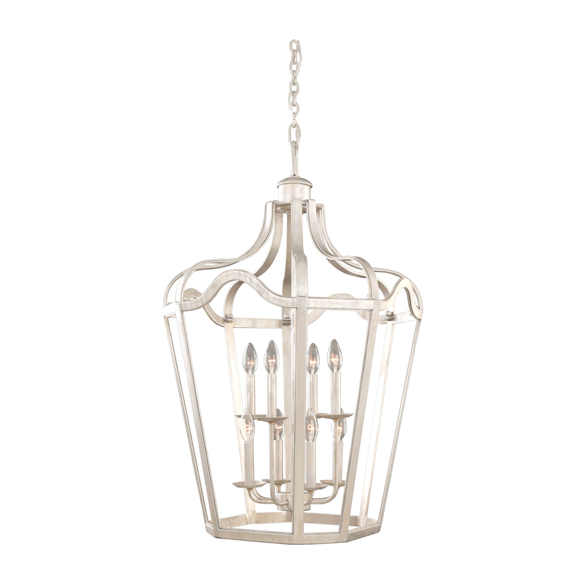 29'' Livingston 6 Light Pearl Silver Pendant