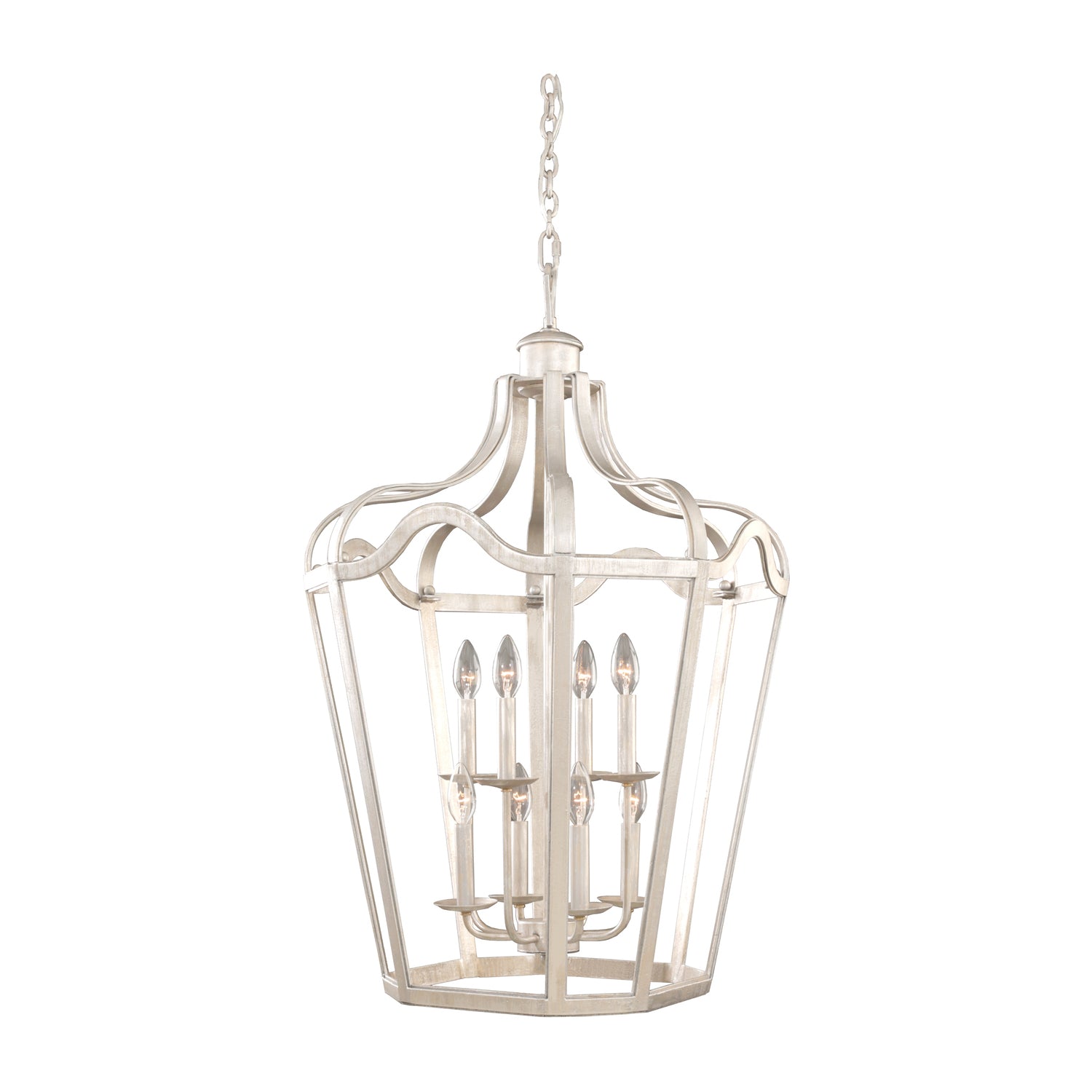 29'' Livingston 6 Light Pearl Silver Pendant