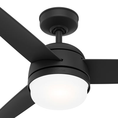 48 inch Midtown Matte Black Ceiling Fan with LED Light Kit and Handheld Remote