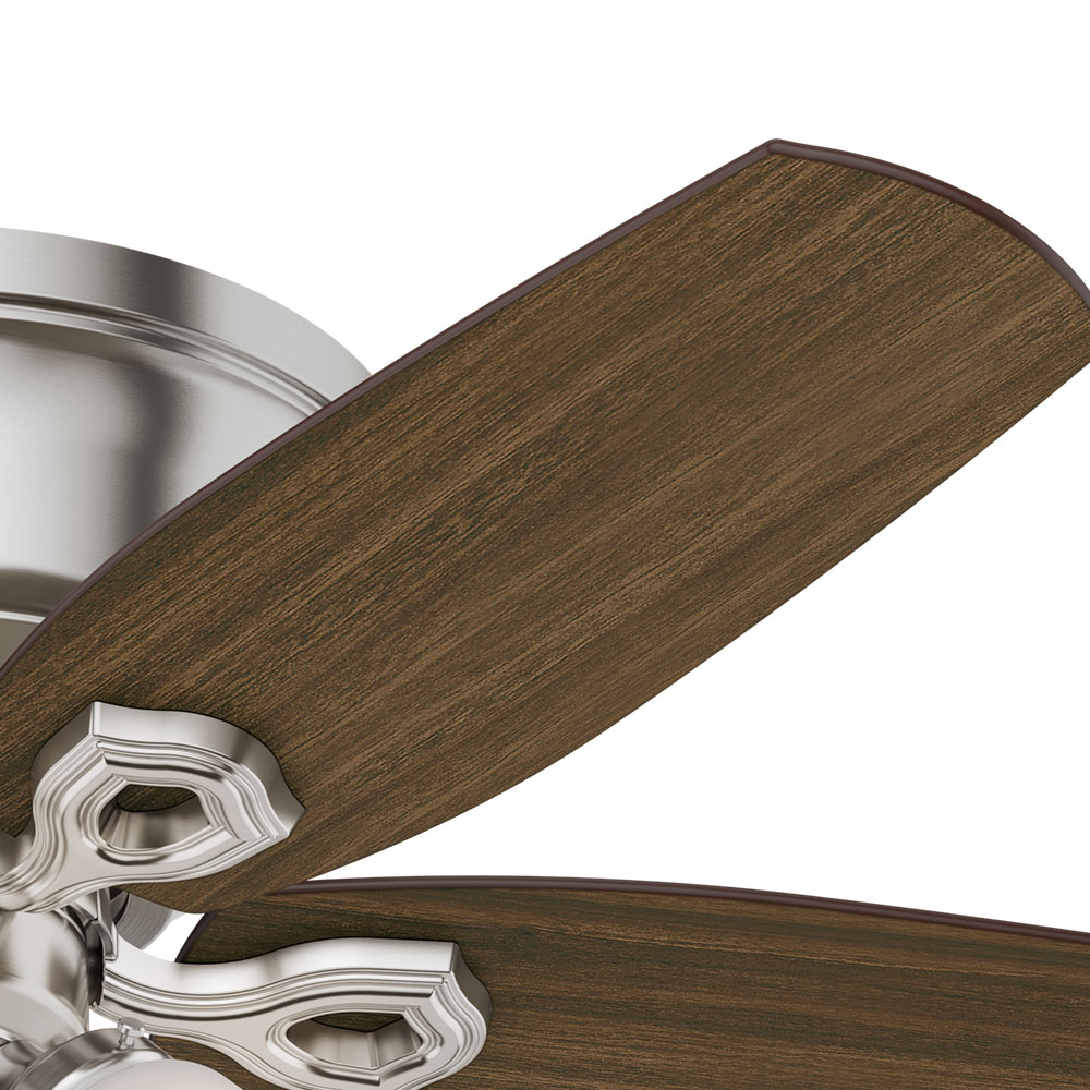 42 inch Builder Brushed Nickel Low Profile Ceiling Fan with LED Light Kit and Pull Chain