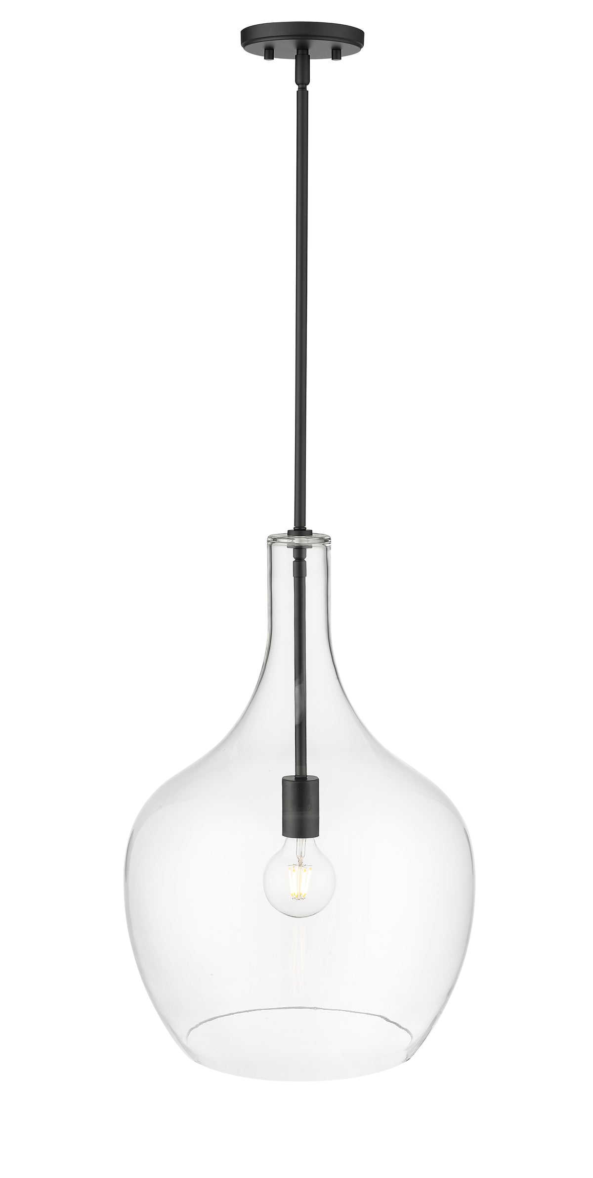 22'' Lamara Matte Black 1 Light Pendant