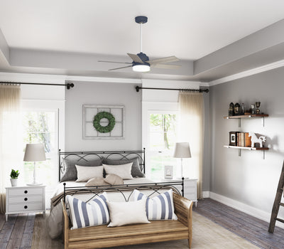 44 inch Pacer Indigo Blue Ceiling Fan with LED Light Kit and Handheld Remote
