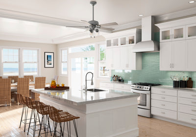 52 inch Hartland Matte Silver Ceiling Fan with LED Light Kit and Pull Chain