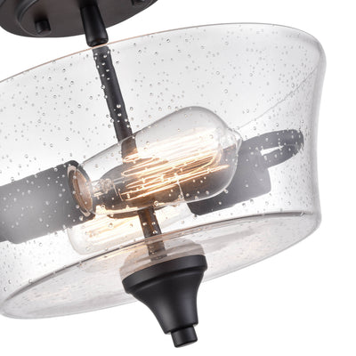10.5'' Caily Matte Black 2 Light Semi-Flush Mount
