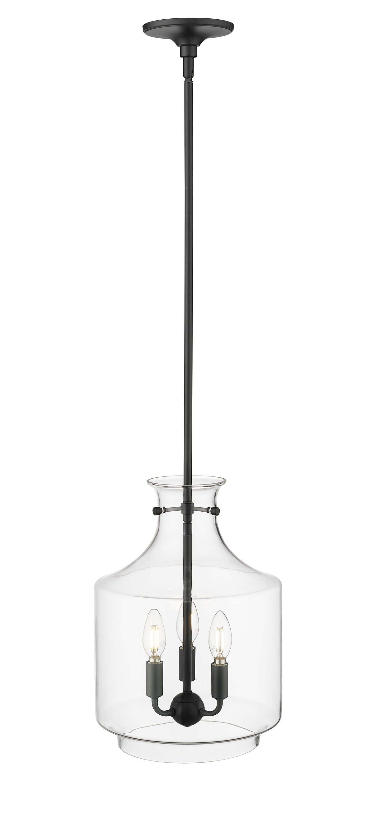 15.5'' Mahannah Matte Black 3 Light Pendant