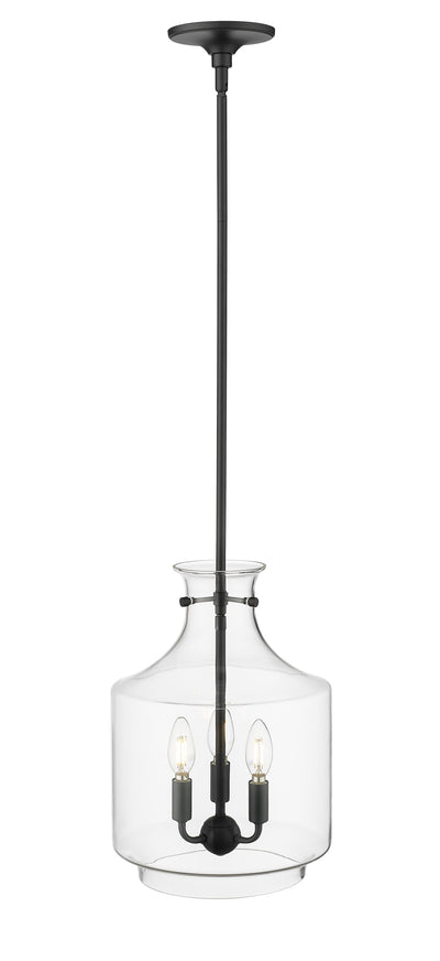 15.5'' Mahannah Matte Black 3 Light Pendant
