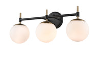 24''  Matte Black/Modern Gold 3 Light Bath Vanity