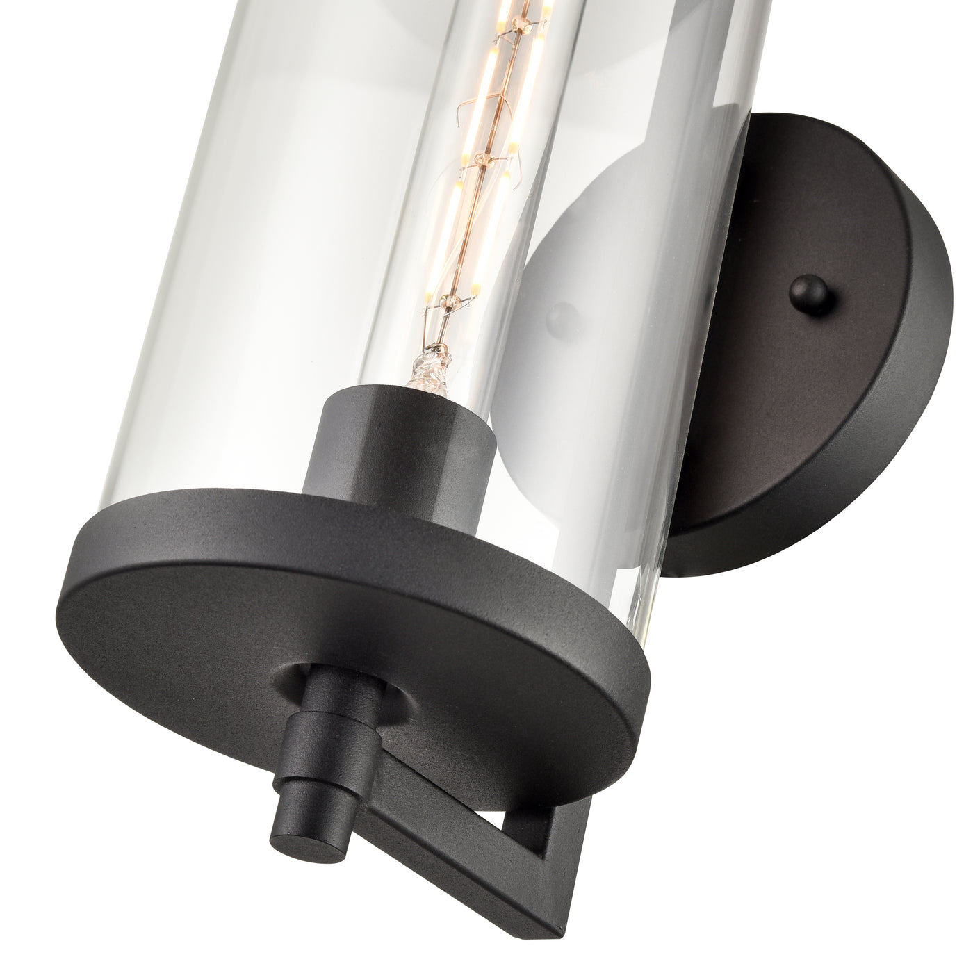 14-inch Beckham Textured Black 1-Light Outdoor Wall Sconce