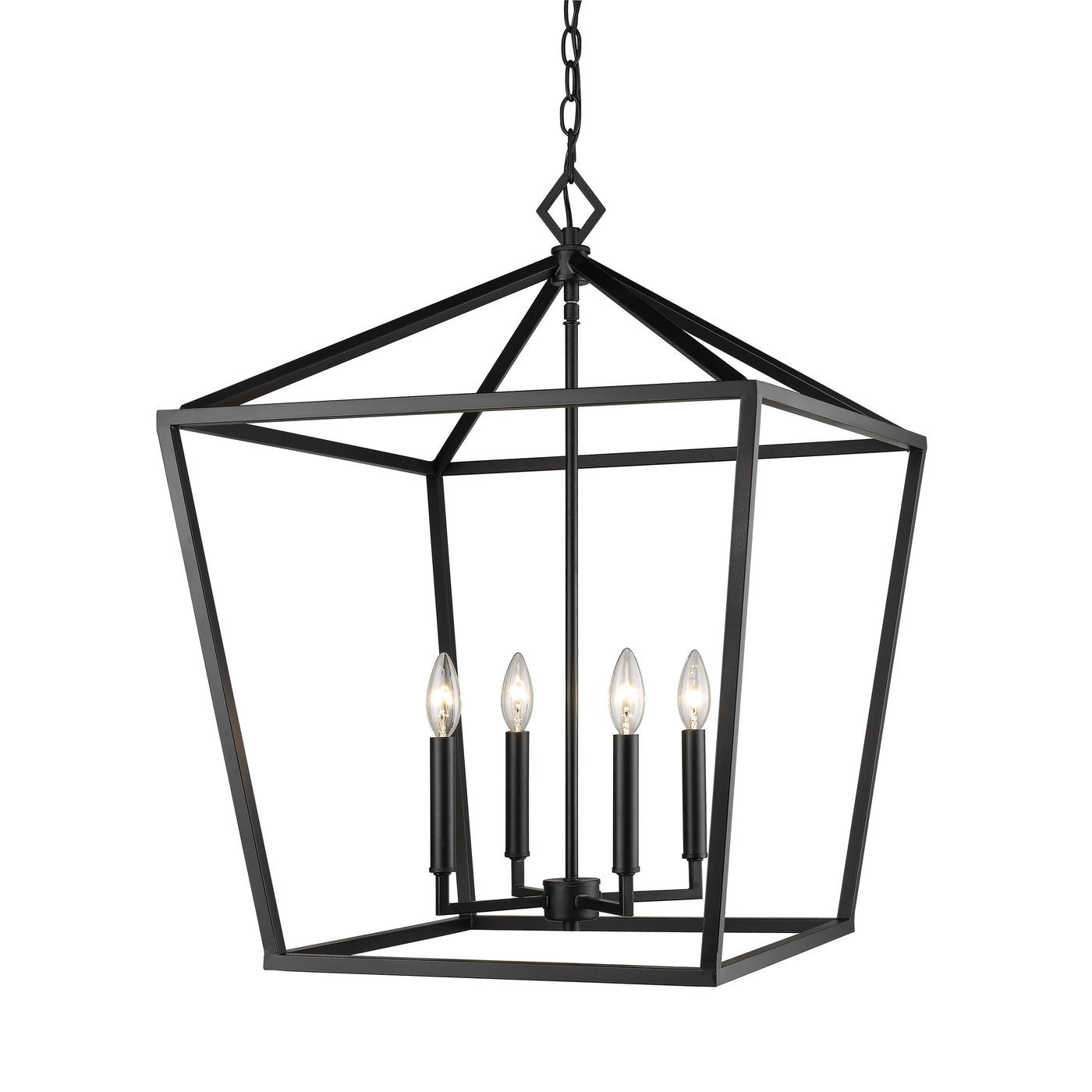 30'' Corona Matte Black 4 Light Pendant