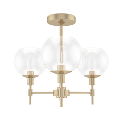 Xidane 19-inch 3-light Alturas Gold Chandelier with Clear Glass