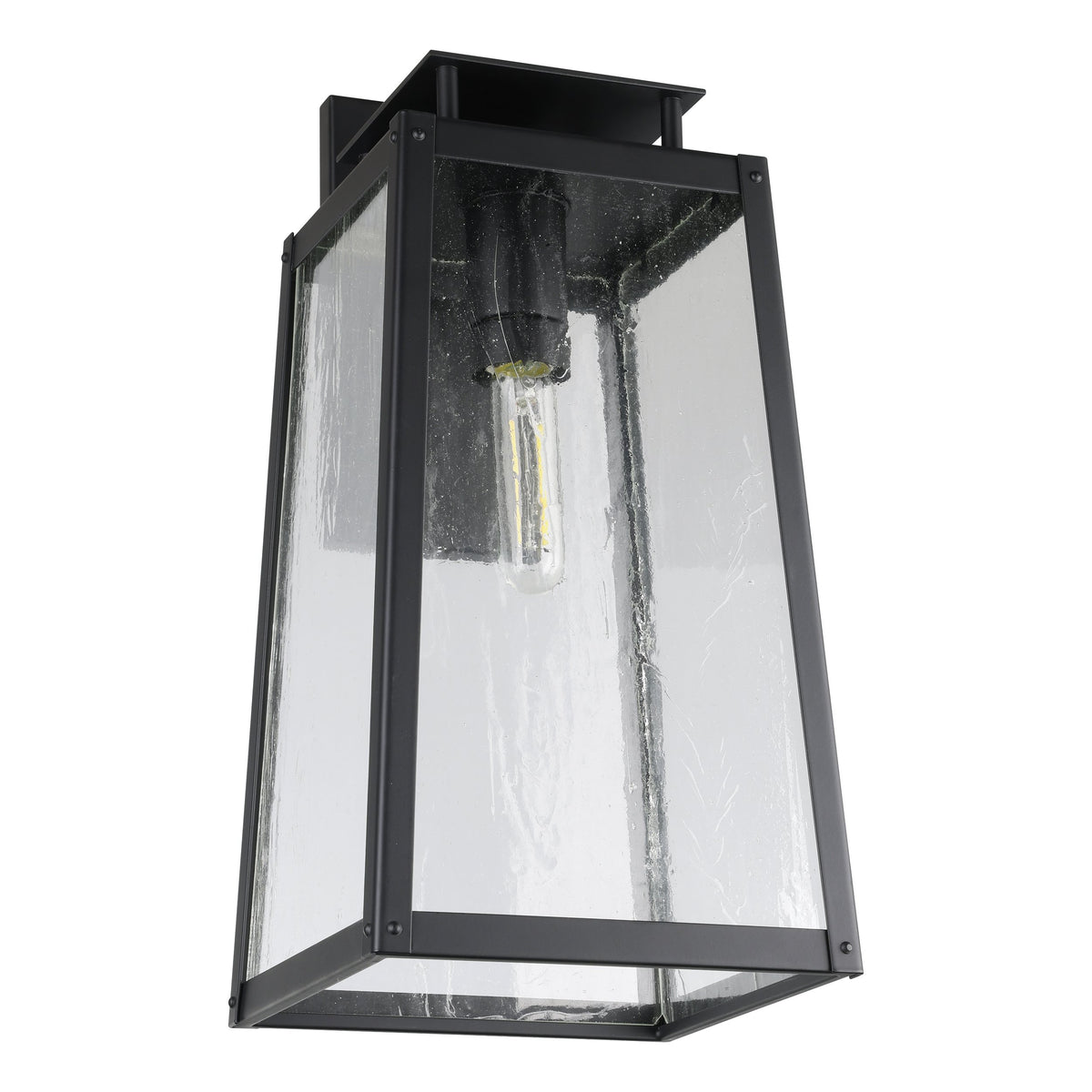 Salford 19-inch 1-light Matte Black Exterior Wall Sconce with Clear Antique Glass
