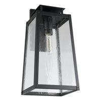 Salford 19-inch 1-light Matte Black Exterior Wall Sconce with Clear Antique Glass