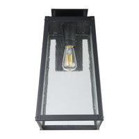 Salford 19-inch 1-light Matte Black Exterior Wall Sconce with Clear Antique Glass