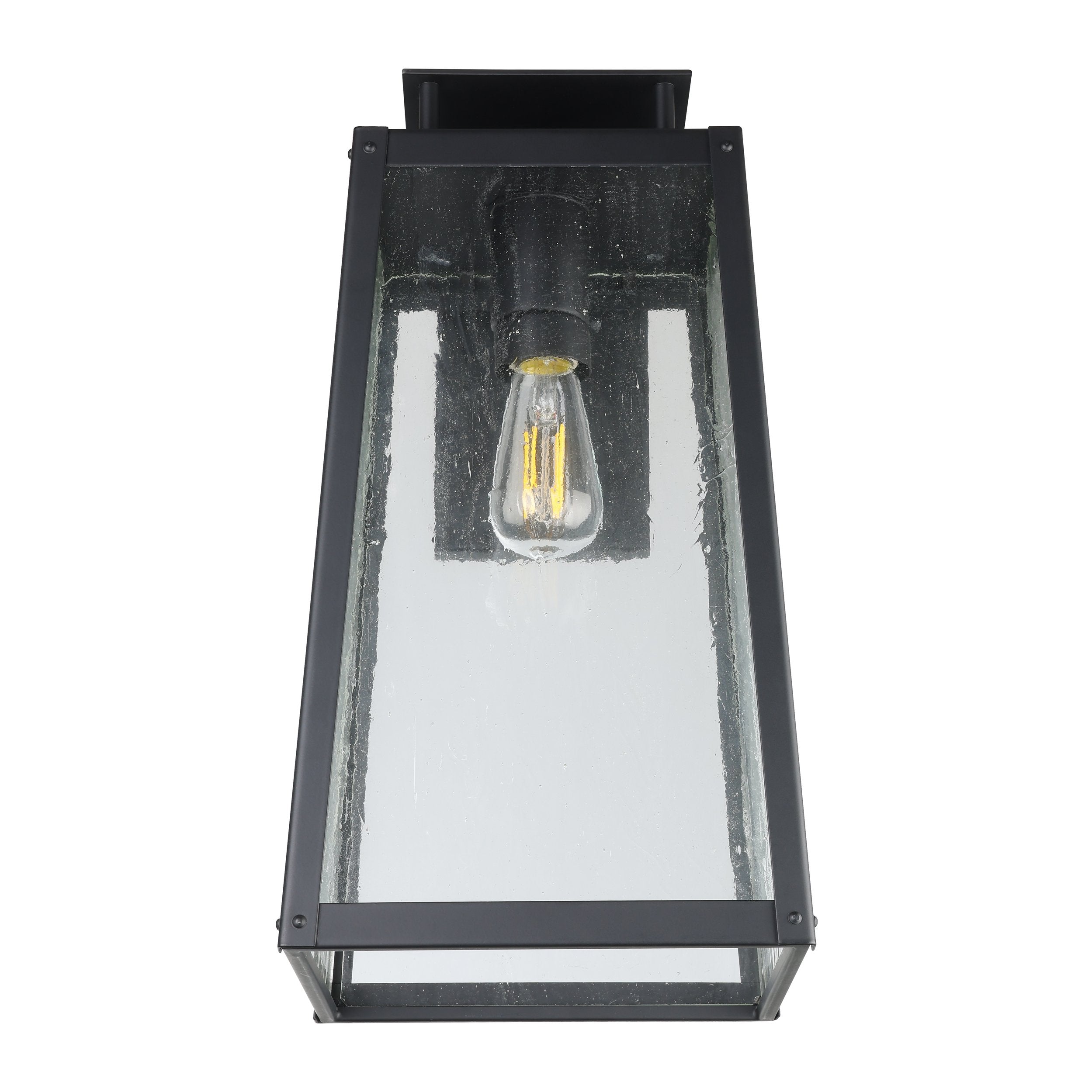 Salford 19-inch 1-light Matte Black Exterior Wall Sconce with Clear Antique Glass