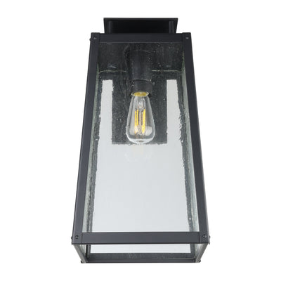 Salford 19-inch 1-light Matte Black Exterior Wall Sconce with Clear Antique Glass