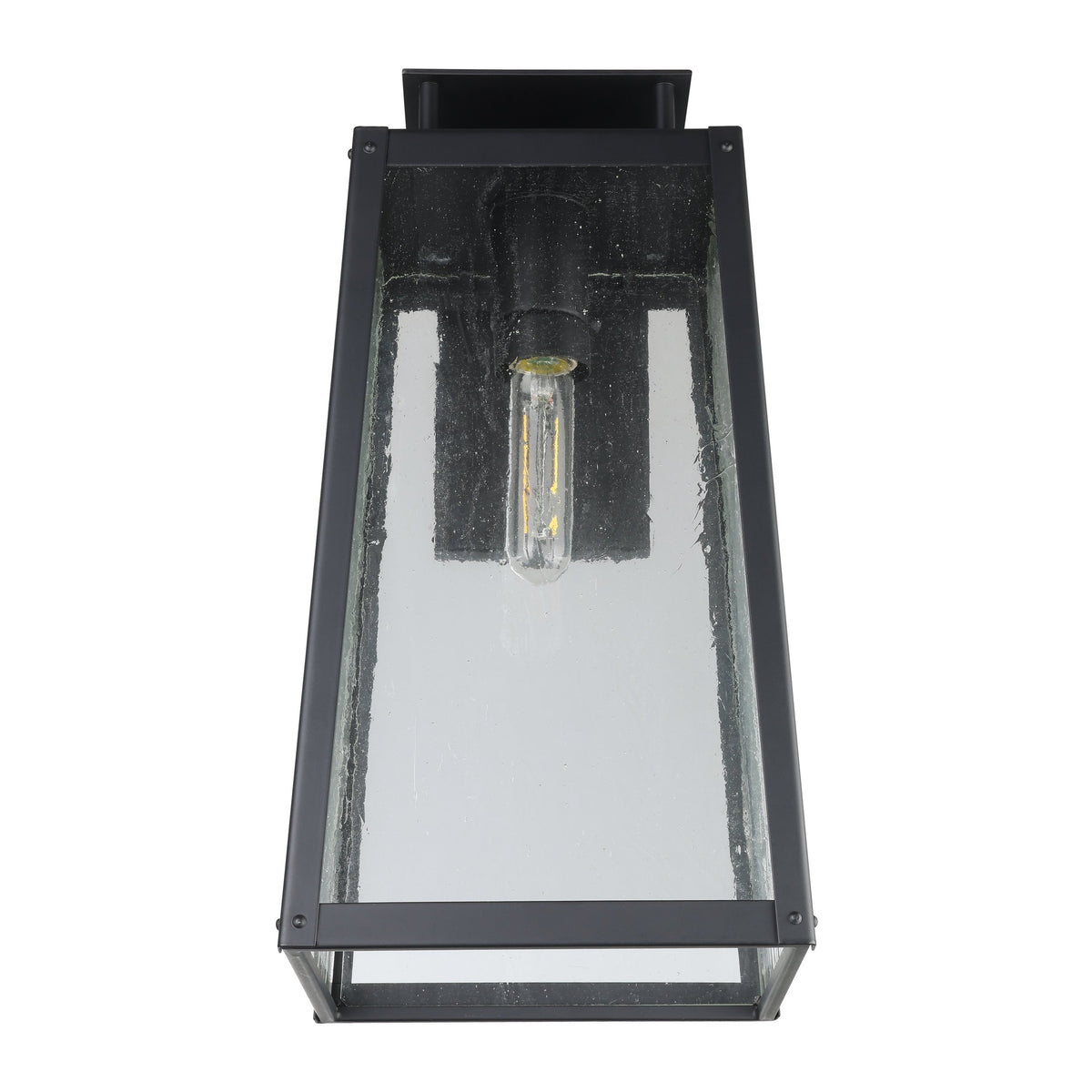 Salford 19-inch 1-light Matte Black Exterior Wall Sconce with Clear Antique Glass