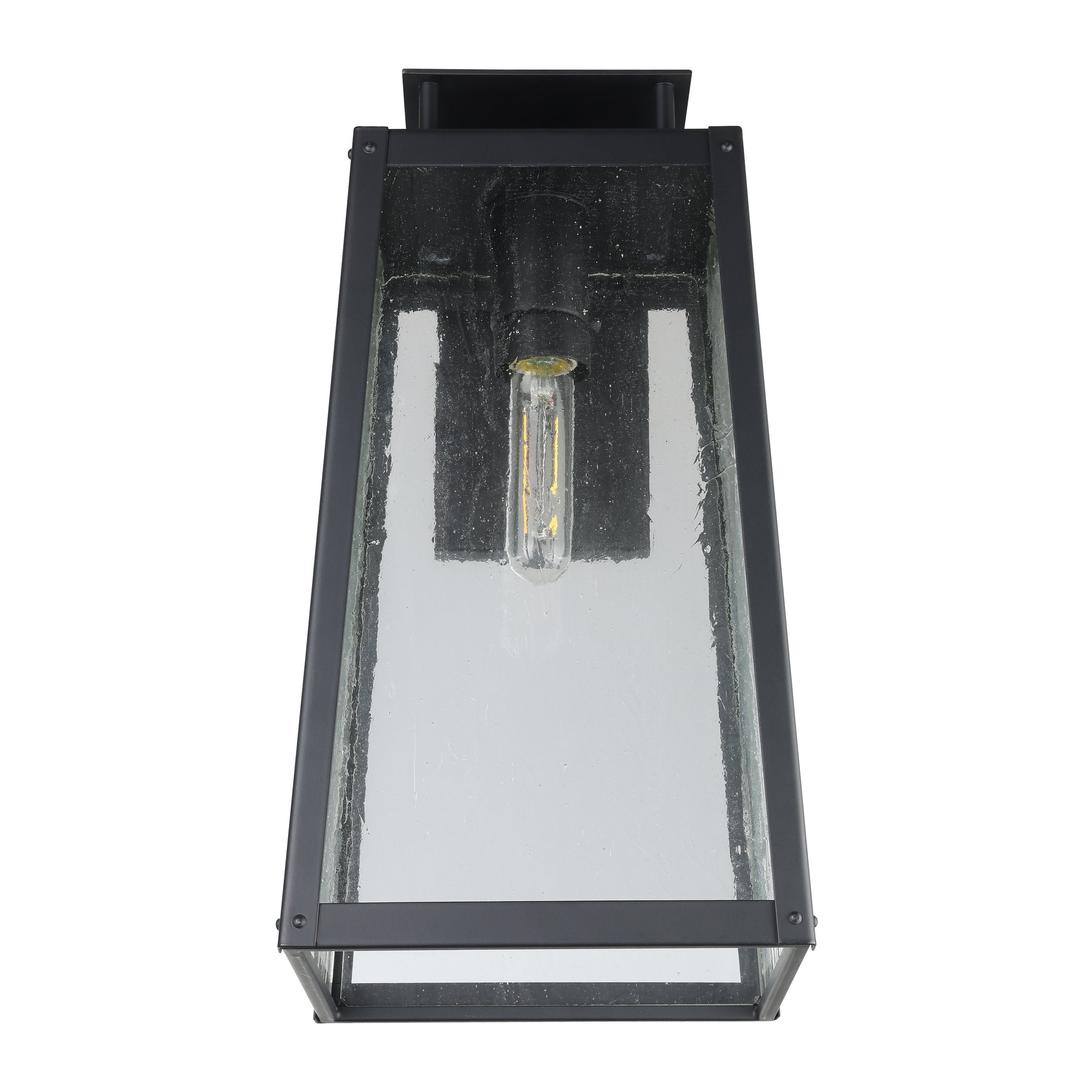 Salford 19-inch 1-light Matte Black Exterior Wall Sconce with Clear Antique Glass