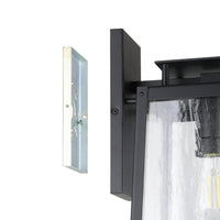 Salford 19-inch 1-light Matte Black Exterior Wall Sconce with Clear Antique Glass