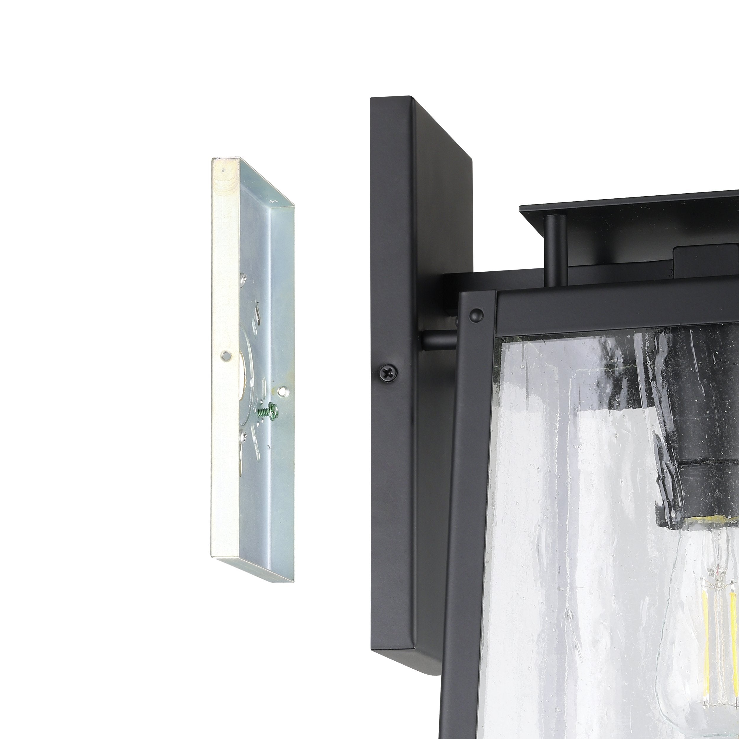 Salford 19-inch 1-light Matte Black Exterior Wall Sconce with Clear Antique Glass