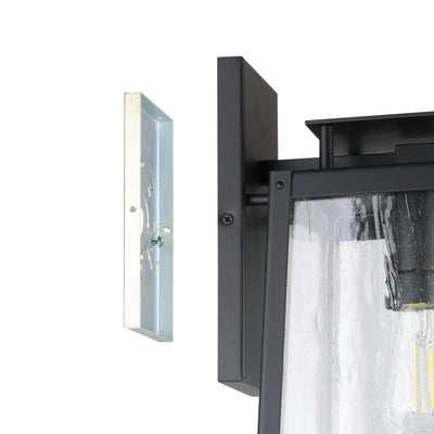 Salford 19-inch 1-light Matte Black Exterior Wall Sconce with Clear Antique Glass
