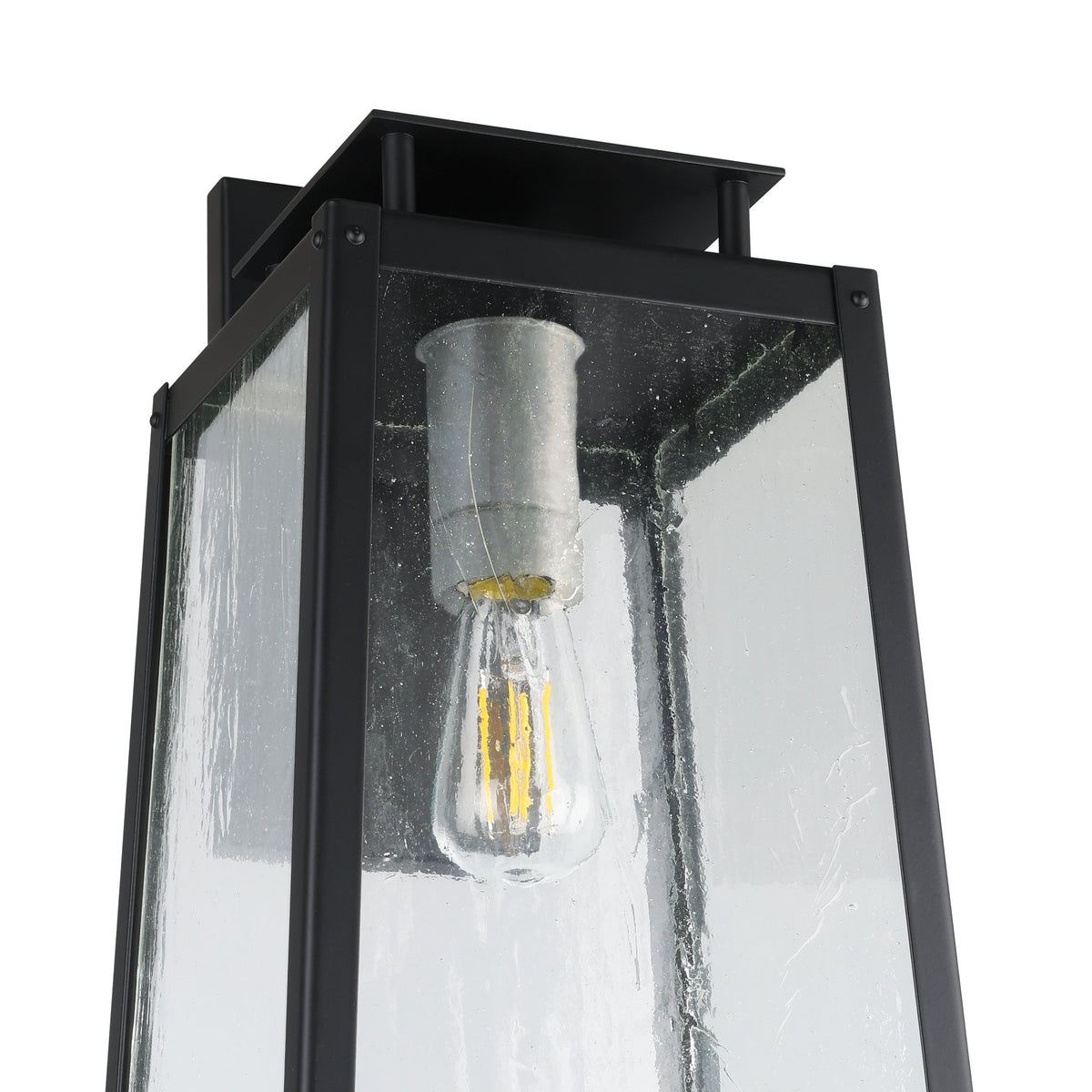 Salford 19-inch 1-light Matte Black Exterior Wall Sconce with Clear Antique Glass