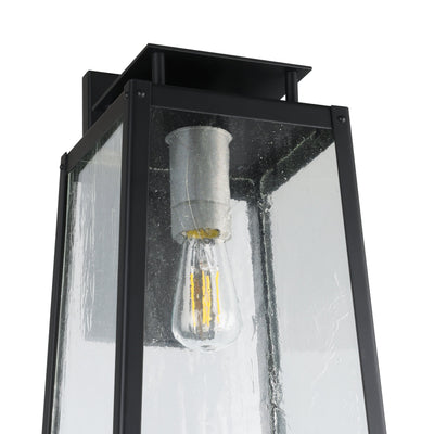 Salford 19-inch 1-light Matte Black Exterior Wall Sconce with Clear Antique Glass