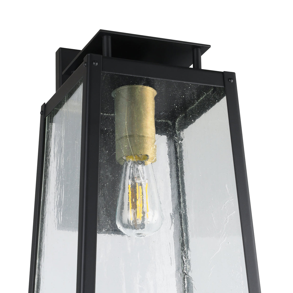 Salford 19-inch 1-light Matte Black Exterior Wall Sconce with Clear Antique Glass