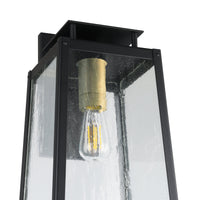 Salford 19-inch 1-light Matte Black Exterior Wall Sconce with Clear Antique Glass