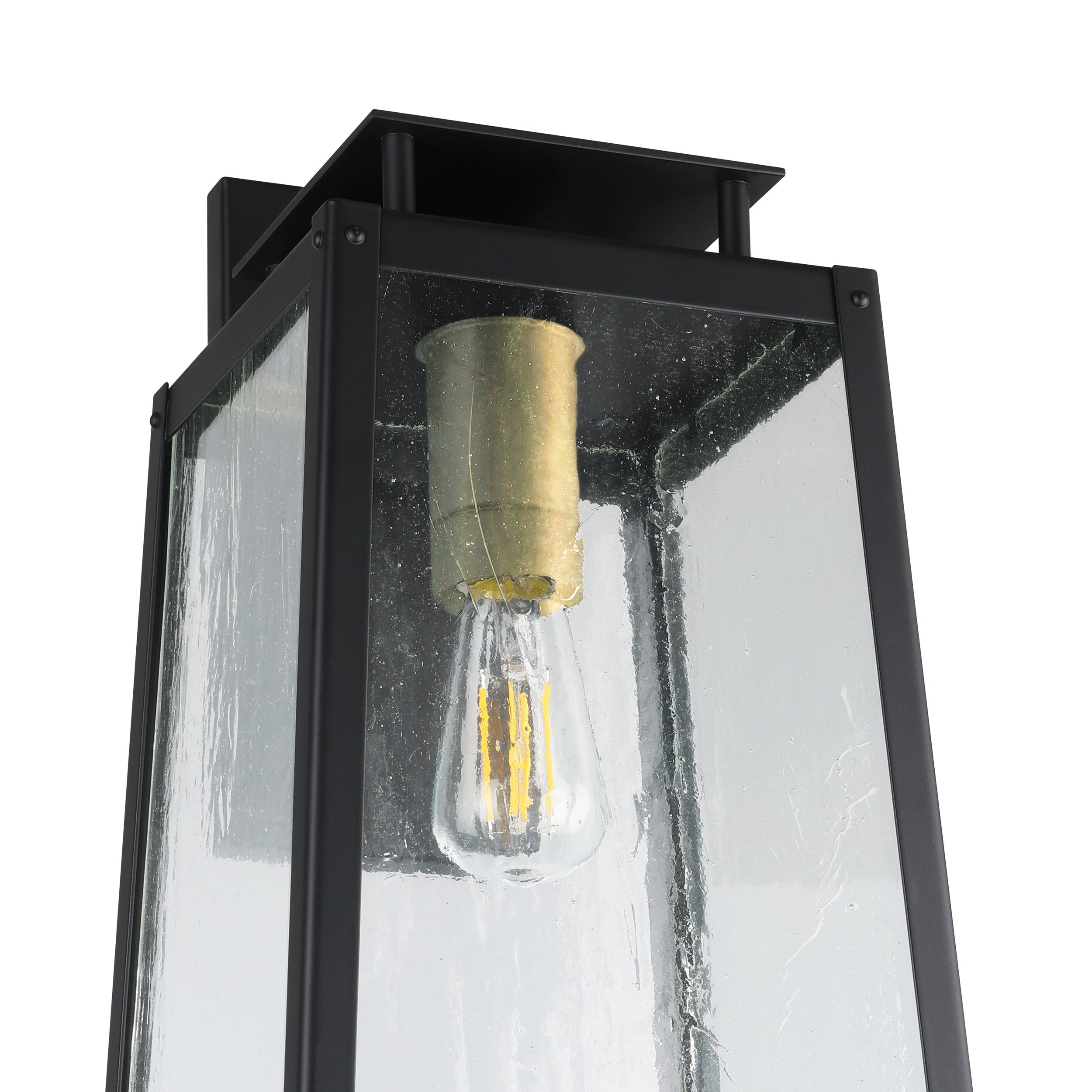 Salford 19-inch 1-light Matte Black Exterior Wall Sconce with Clear Antique Glass