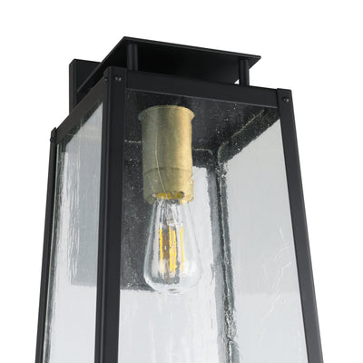 Salford 19-inch 1-light Matte Black Exterior Wall Sconce with Clear Antique Glass