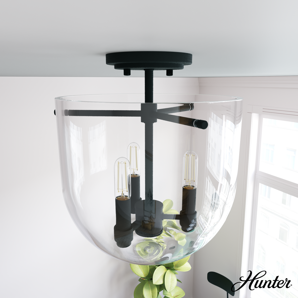 Hartland 22-inch 3-light Noble Bronze Vanity Light with Seeded Glass