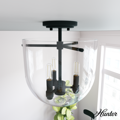 Hartland 22-inch 3-light Noble Bronze Vanity Light with Seeded Glass