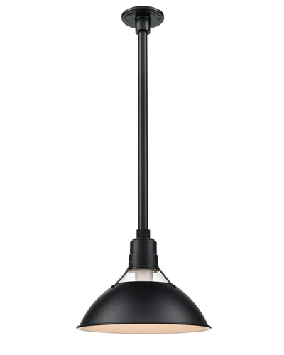 13'' Satin Black Aluminum; Glass R Series Glass Cone Shade
