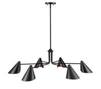11.25'' Warhol Matte Black 6 Light Chandelier