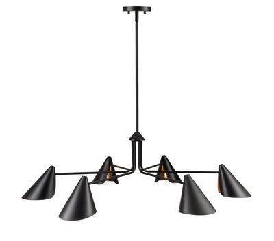 11.25'' Warhol Matte Black 6 Light Chandelier