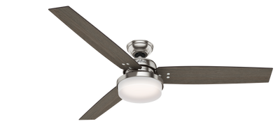60 inch Sentinel Brushed Nickel Ceiling Fan with LED Light Kit and Handheld Remote