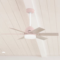 44 inch Pacer Blush Pink Ceiling Fan with LED Light Kit and Handheld Remote