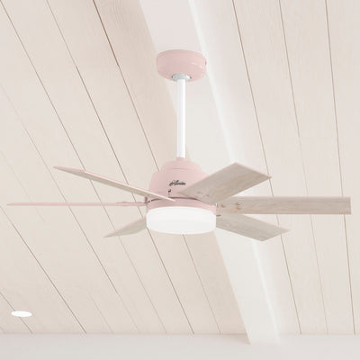44 inch Pacer Blush Pink Ceiling Fan with LED Light Kit and Handheld Remote